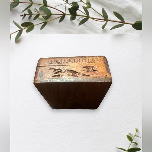 🌻Vintage Handmade Wooden Floral Hinged Trinket Jewelry Boxes (Bundle of 2) - Picture 5 of 12